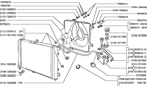 Ваз 2110 схема охлаждения двигателя