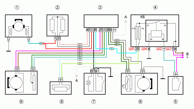 Электросхема для авто ВАЗ 2107 с объяснениями