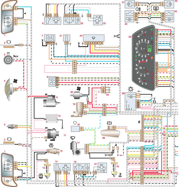 Схема электрооборудования на Ваз 2110