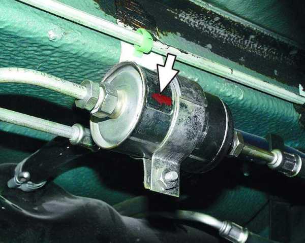 Замена бензинового фильтра ваз 2115 тонкой очистки, стрелка должна совпадать с направлением движения топлива